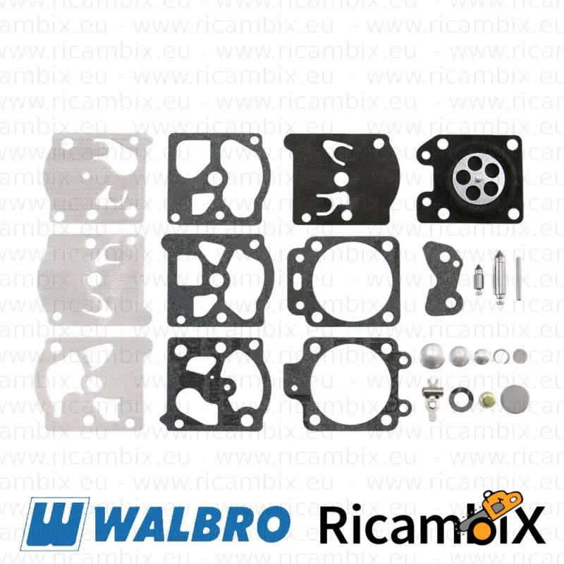 Kit riparazione carburatore decespugliatore Homelite Ultra 25 cc - Rif. Orig. Carburatore 07256-B - kit originale Walbro