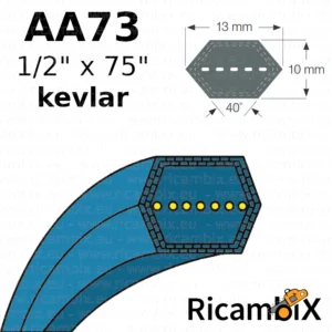 Cinghia trasmissione con rinforzi in kevlar AA73 - rif. orig. Murray 690071 | 710232 | 1001223 | 138710232