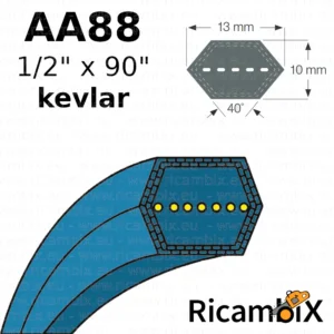 Cinghia trasmissione con rinforzi in kevlar AA88 - rif. orig. Cub Cadet 754-0443 | 754-0443 | 754-0443A