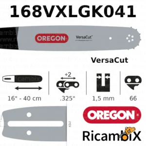 Barra Motosega OREGON VersaCut 168VXLGK041 | 16" - 40 cm | .325" x 1.5 mm | 66 maglie