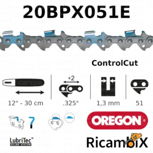 Catena Motosega OREGON ControlCut 20BPX051E | 12" - 30 cm | .325" x 1.3 mm | 51 maglie