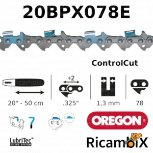 Catena Motosega OREGON ControlCut 20BPX078E | 20" - 50 cm | .325" x 1.3 mm | 78 maglie