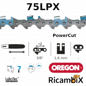 Catena Motosega OREGON PowerCut 75LPX | 3/8" x 1.6 mm | su misura