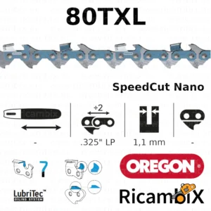 Catena Motosega OREGON SpeedCut Nano 80TXL | .325" nano x 1.1 mm | su misura