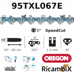 Catena Motosega OREGON SpeedCut 95TXL067E | 16" - 40 cm | .325" narrow kerf x 1.3 mm | 67 maglie