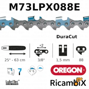 Catena Motosega OREGON DuraCut M73LPX088E | 25" - 63 cm | 3/8" x 1.5 mm | 88 maglie